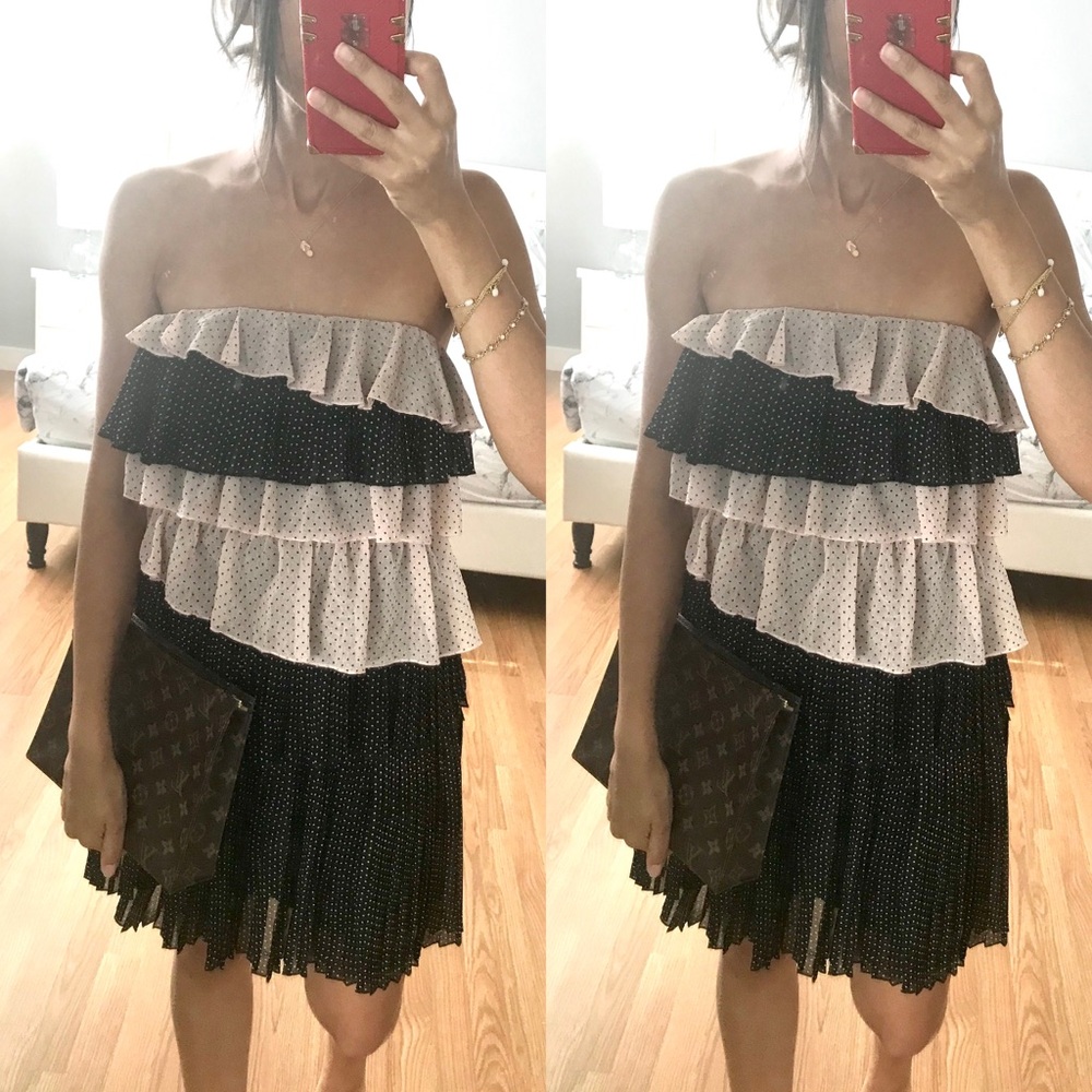 Morgan fluffy strapless dress size medium